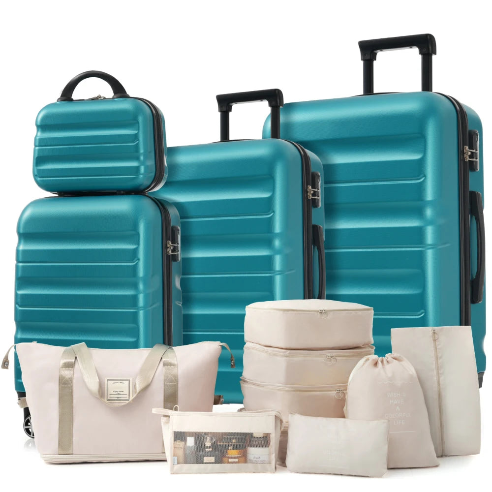 Hardshell ABS Luggage Set Lightweight Durable With Dual Spinner Wheels
