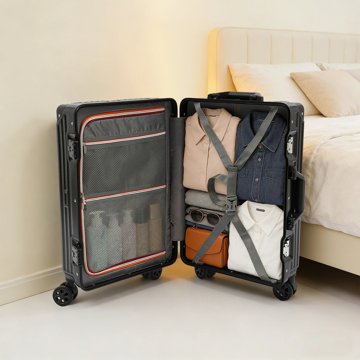 Expandable Hard Shell Carry On Luggage With TSA Lock