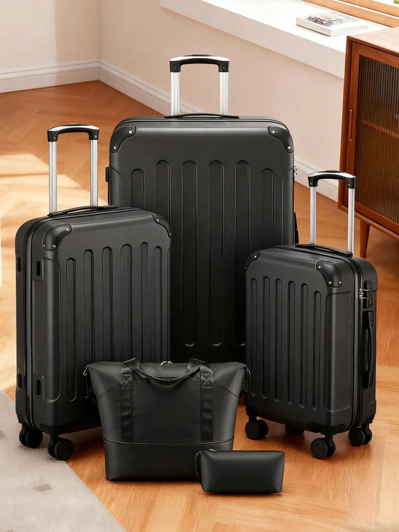 Luggage Sets 5 Piece Hardside Suitcases With Spinner Wheels TSA Lock