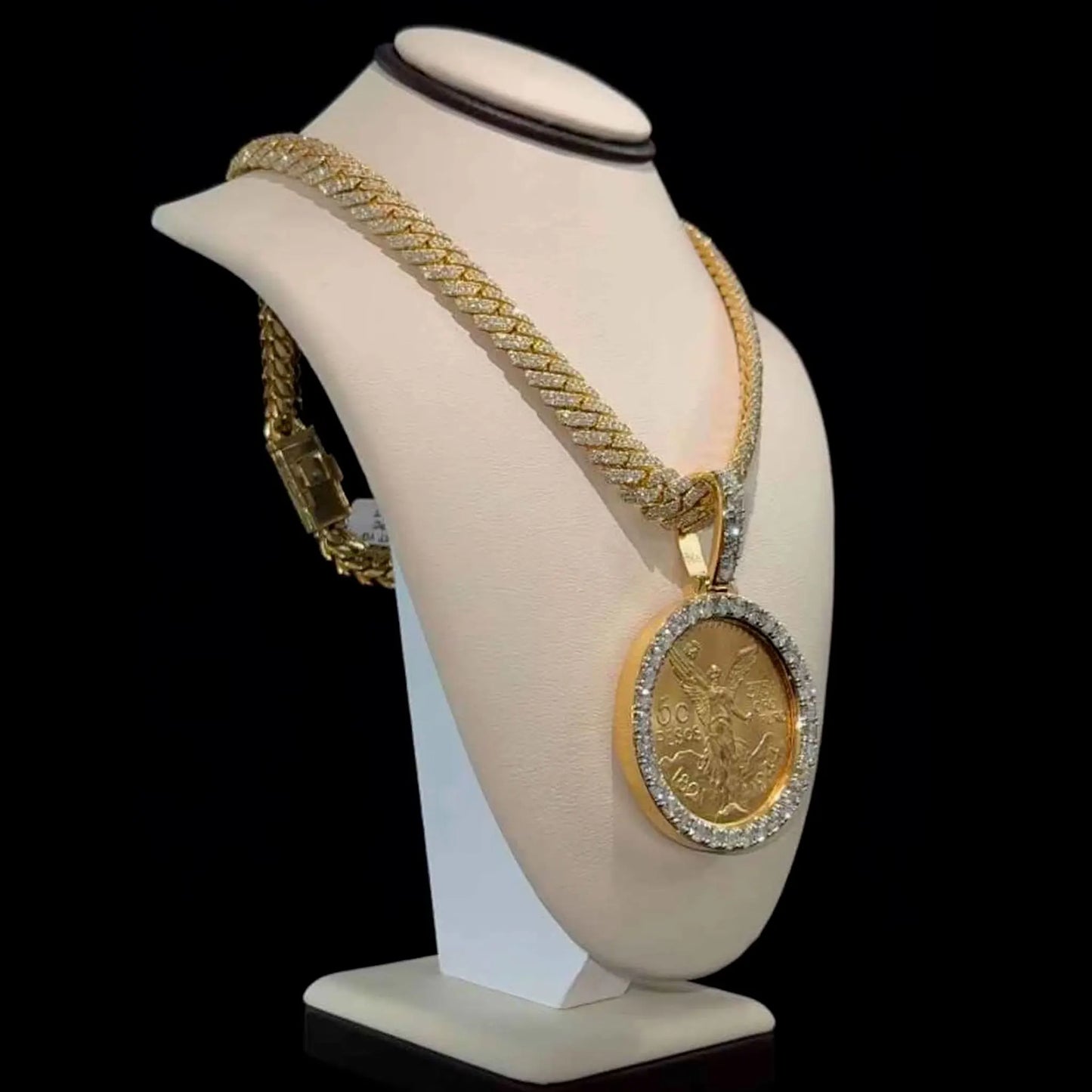 Lyee Cyee Gold Plated Cubic Zirconia Coin Pendant Necklace