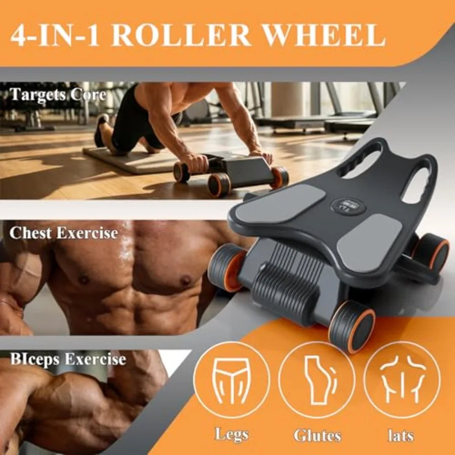 Abdominal Exercise Roller With Elbow Support And Knee Pad