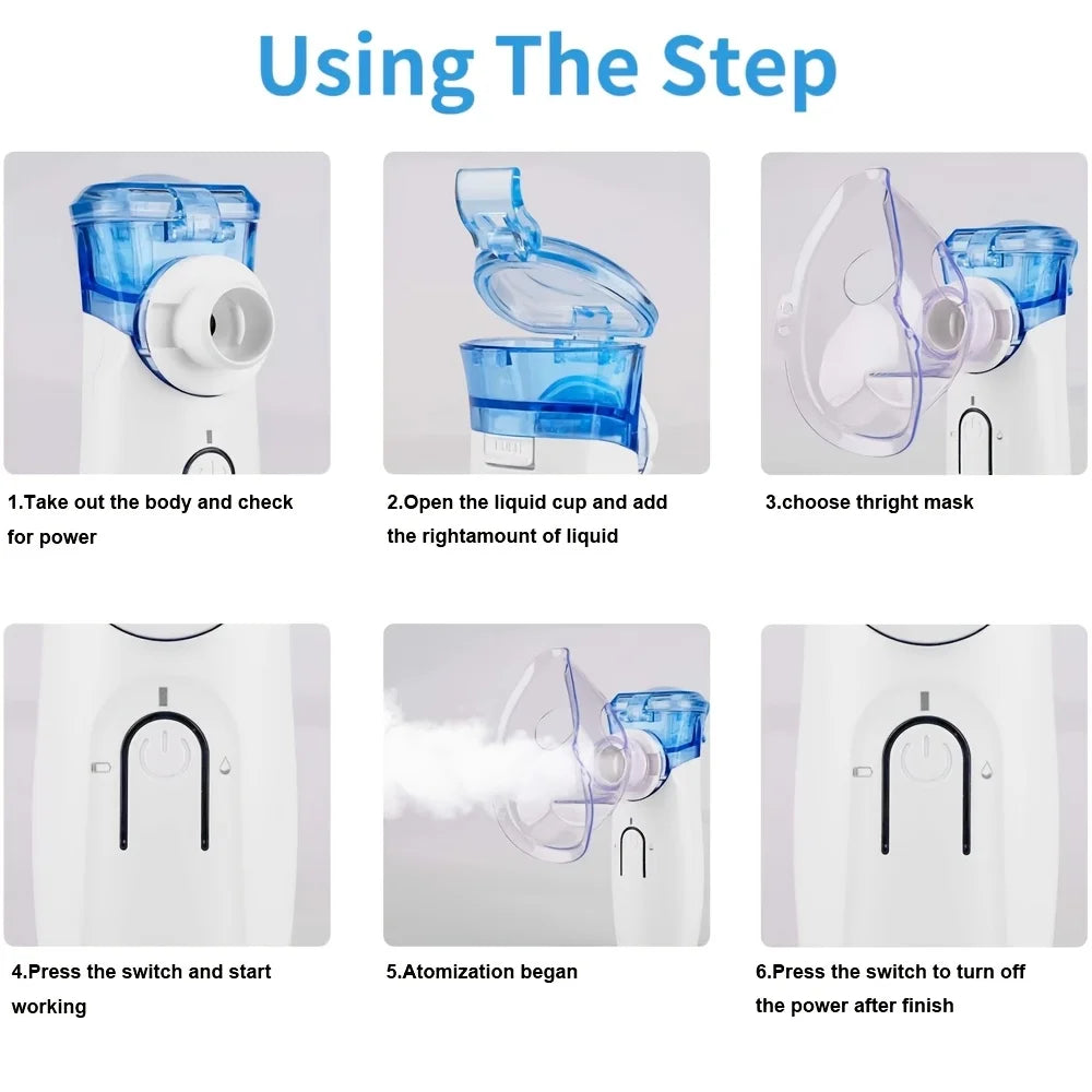 Handheld Mesh Nebulizer Portable Dual Mode Self Cleaning For Adults