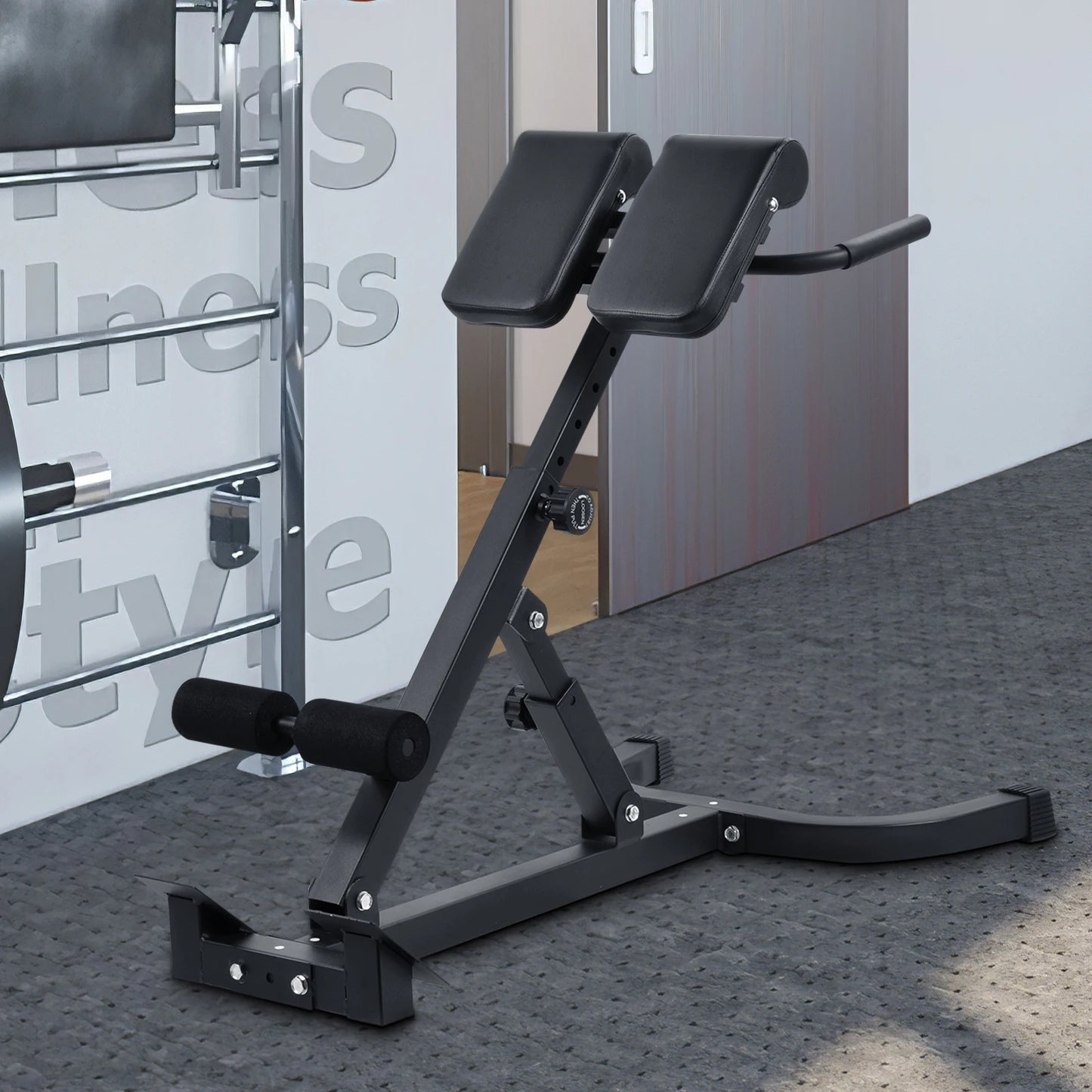 Adjustable Roman Chair Foldable Home Gym Hyperextension Bench