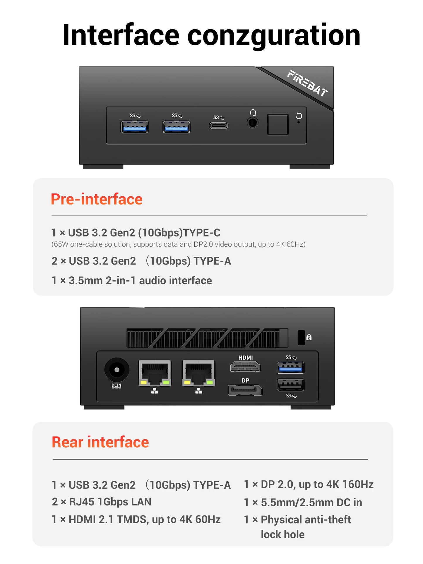 Firebat AM02 Mini Ryzen 5 6600H 16GB 512GB SSD Windows11