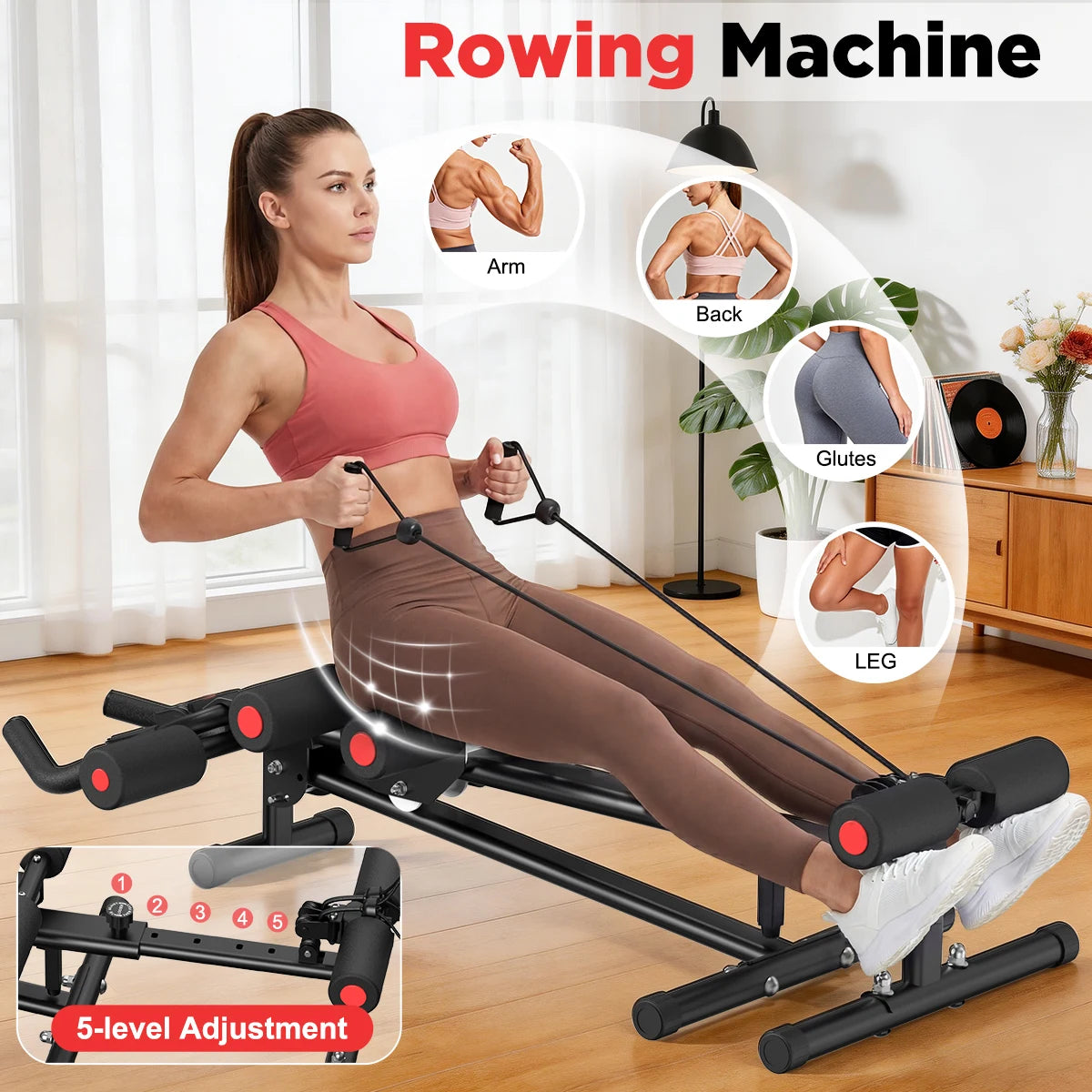 Adjustable 5-In-1 Ab Trainer With Resistance Bands For Core Workouts