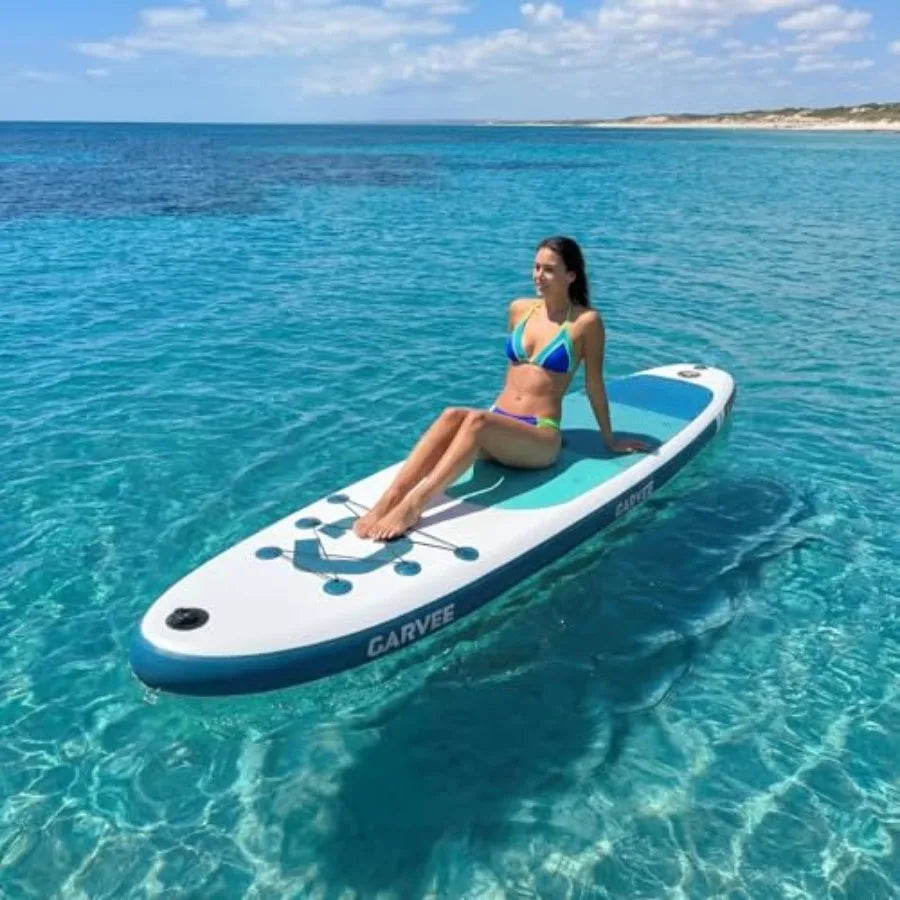 Inflatable Stand Up Paddle Board Ultra Stable Wide Design Durable PVC For Outdoor Water Sports Non Slip Deck Beginners