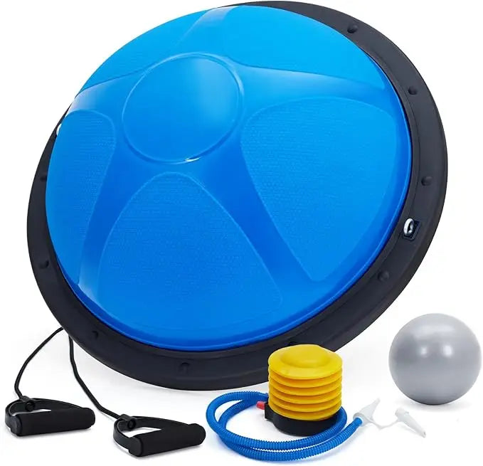 Half Exercise Ball Trainer Non Slip Base With Elastic Bands
