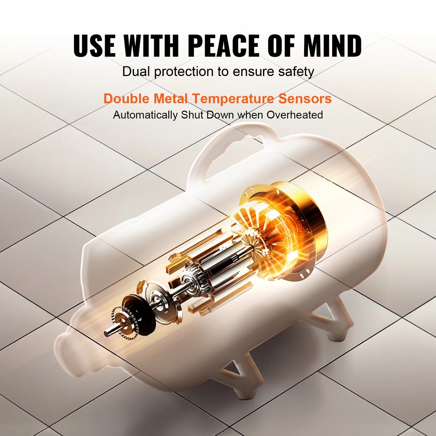 SucceBuy 2000W Pet Blow Dryer With Adjustable Speed And Nozzles