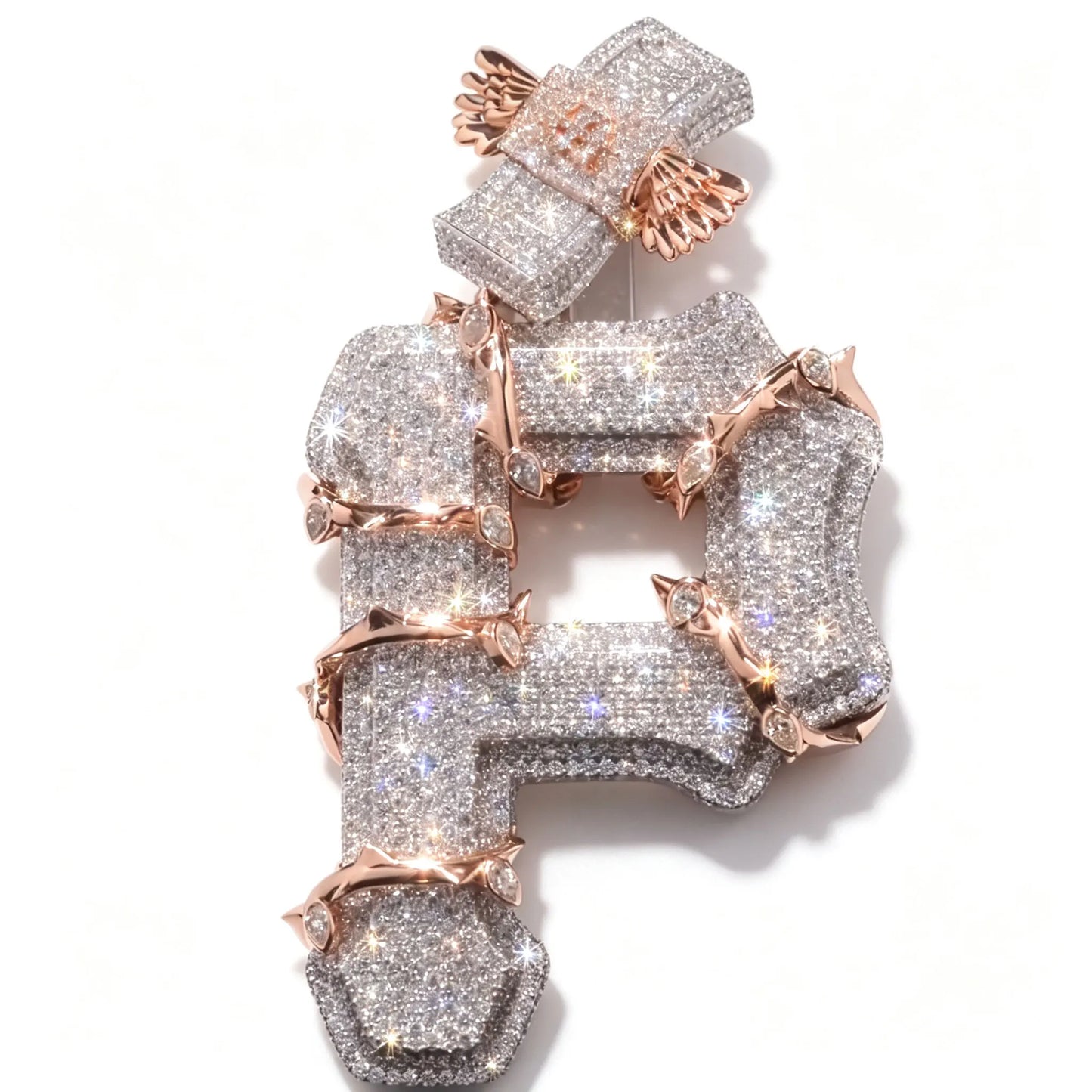 Lyee Cyee Statement Letter P Zircon Pendant Jewelry Ornament