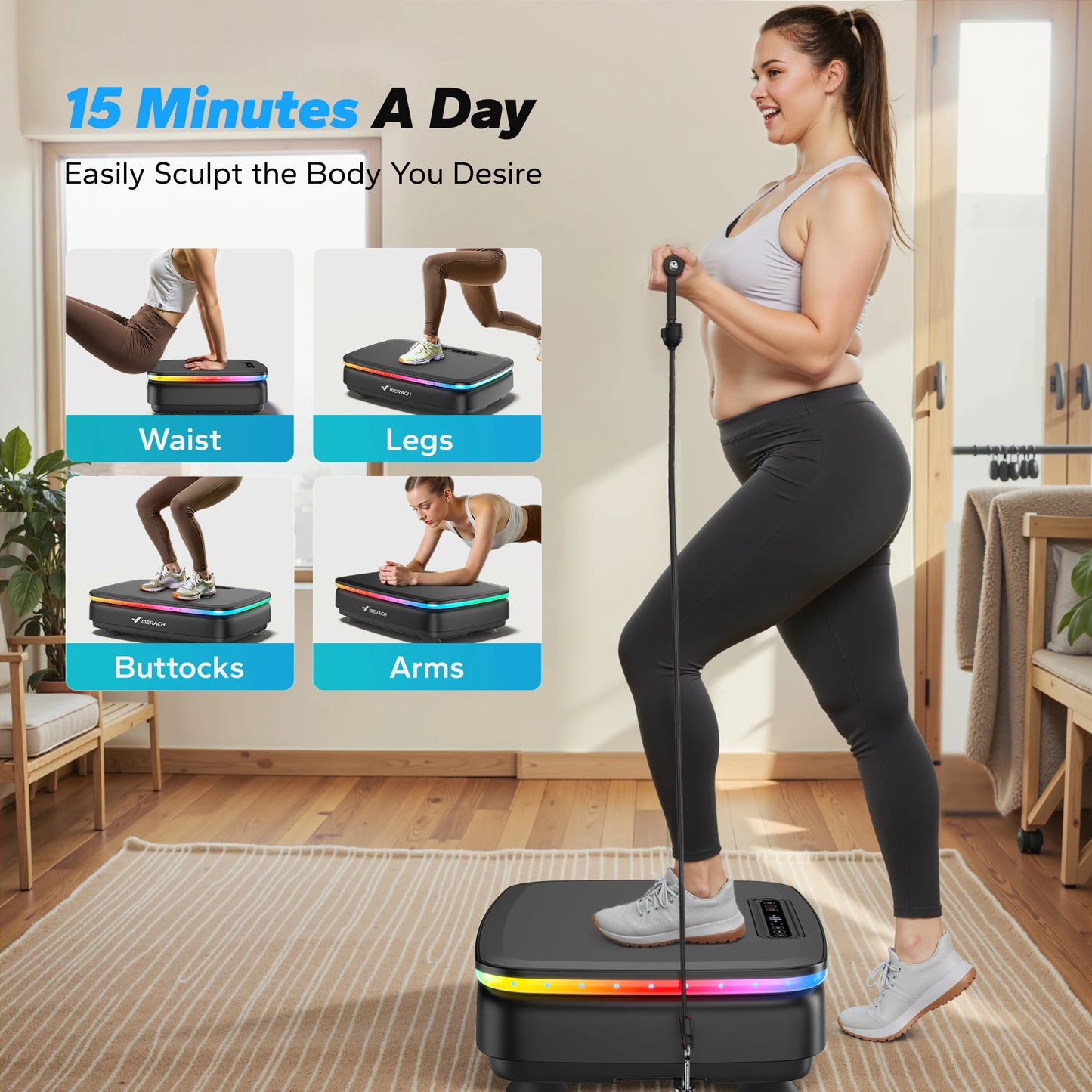 Merach Whole Body Vibration Plate Fitness Exercise Machine