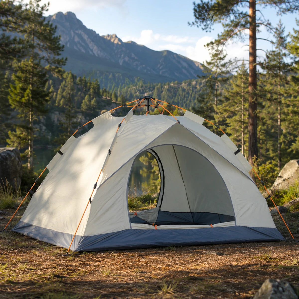 TRIBENEST Automatic Pop Up Camping Tent, Windproof Rain Resistant Shelter