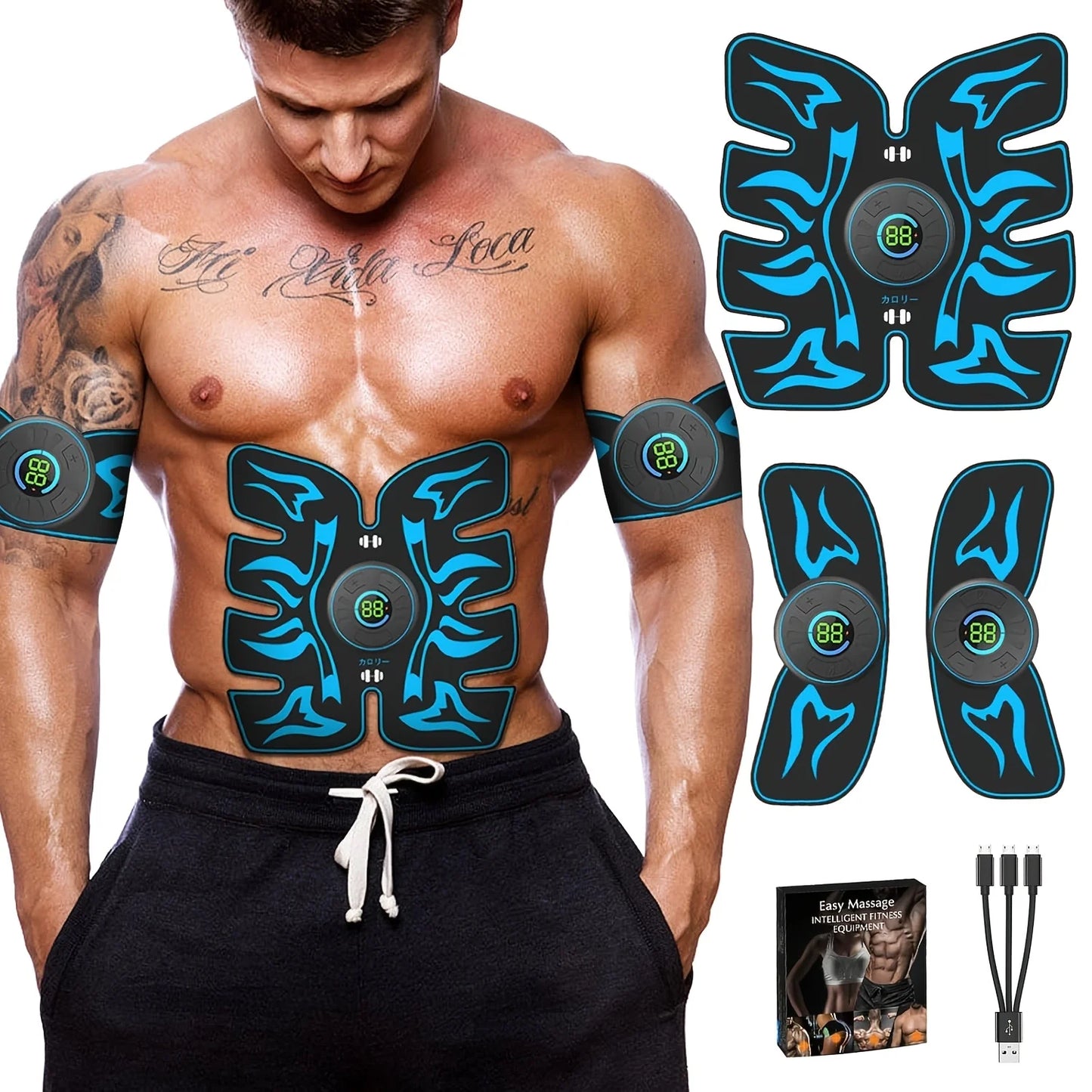 Jitesy Rechargeable EMS Muscle Stimulator Abdominal Trainer