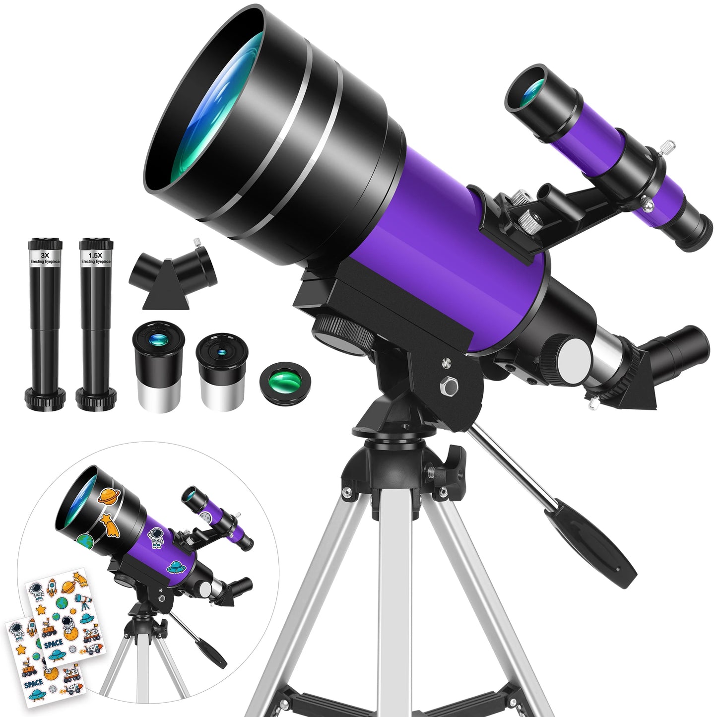 Portable Astronomical Telescope For Beginners Monocular With Stickers