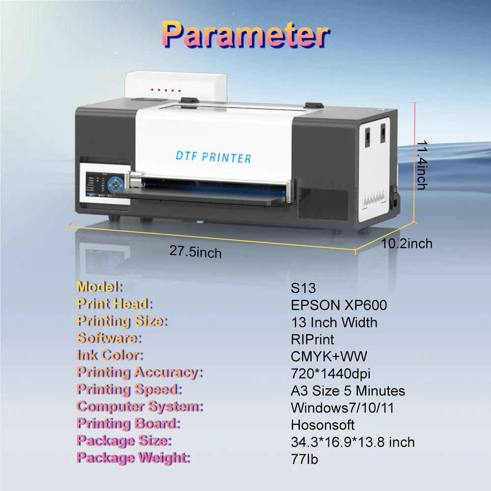 XP600 DTF Printer For Apparel And Textile Transfers