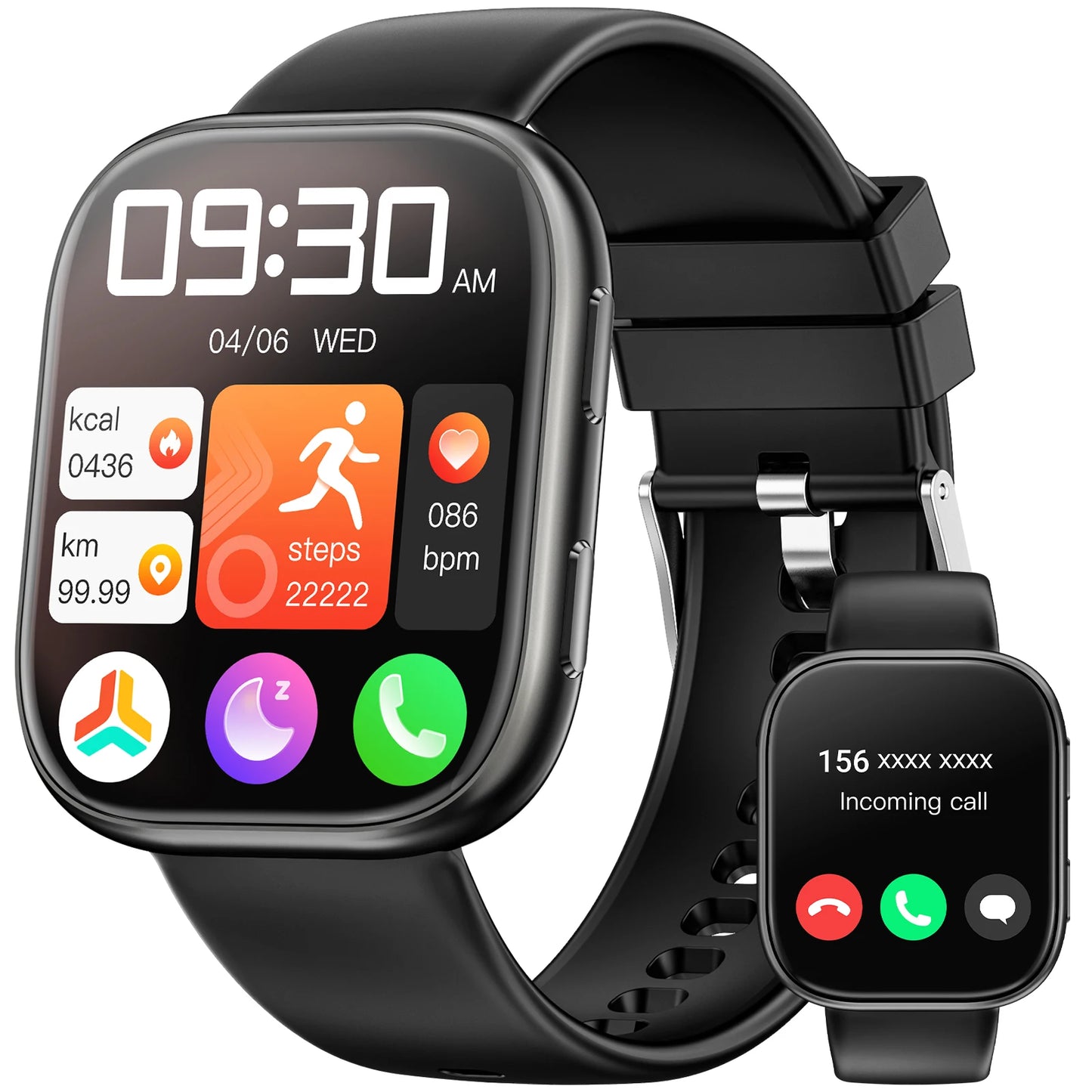 Smart Fitness Watch Bluetooth Call 100 Plus Sports Modes HeartRate