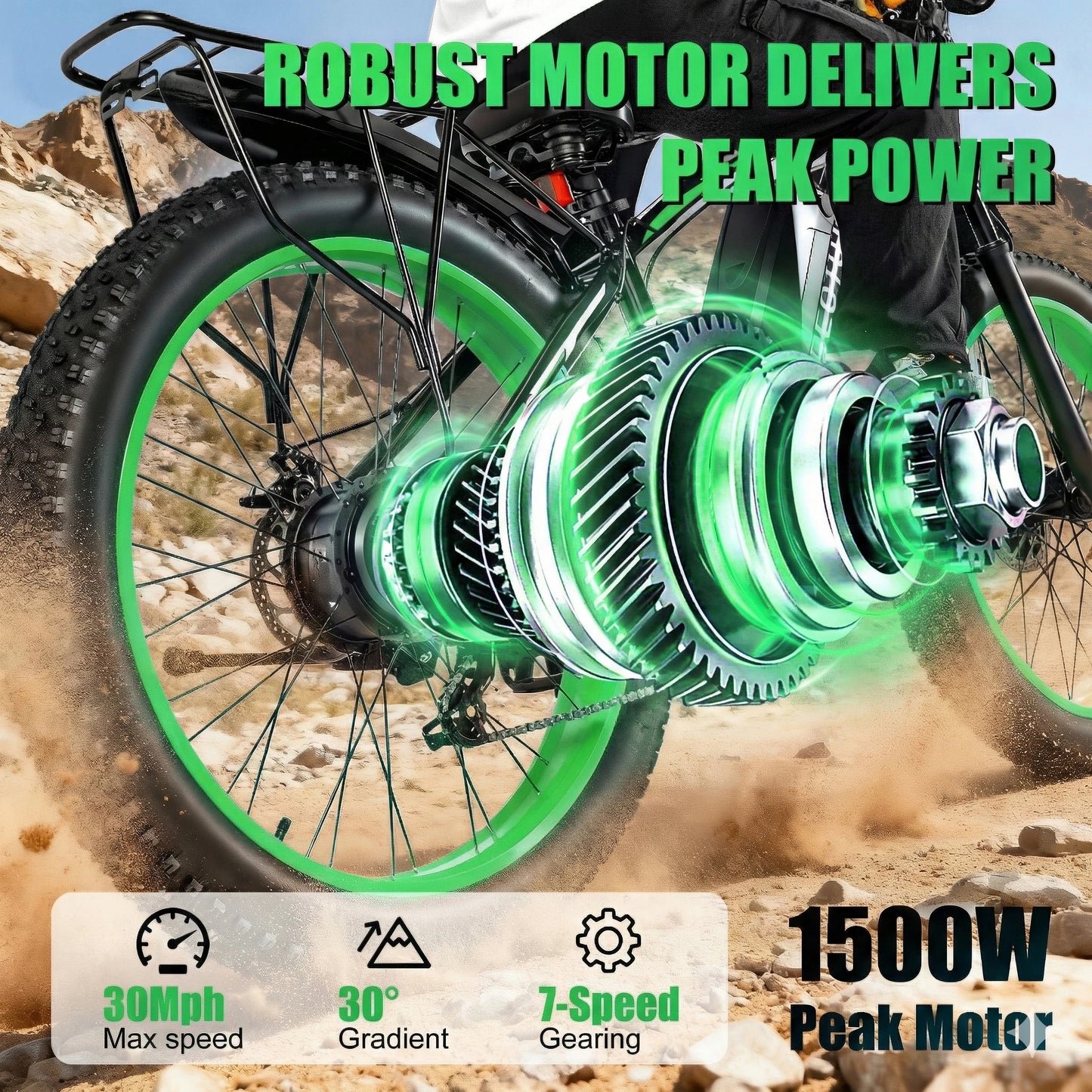 EOEOTWO 26 Inch Fat Tire Electric Bike For Adults 48V 20Ah 1000W Motor Up To 30MPH