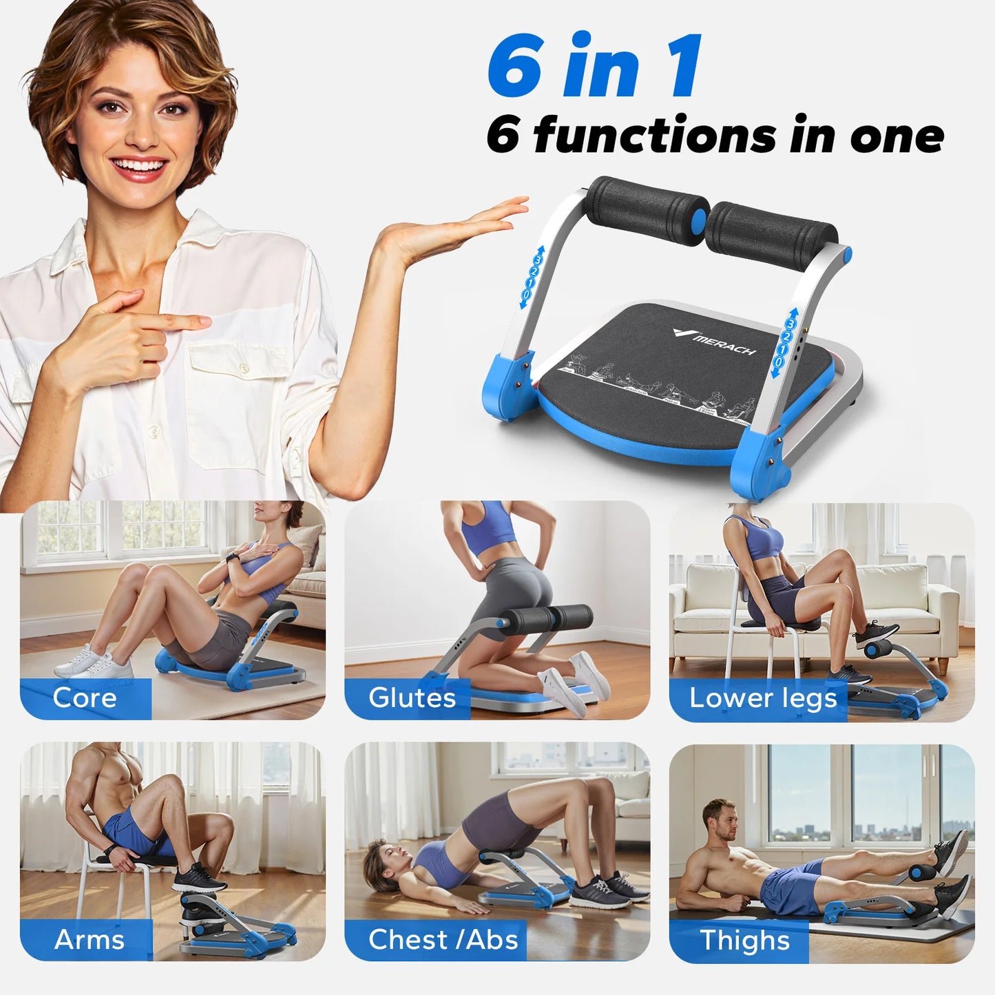 Merach Automatic Rebound Ab Crunch Machine For Core Workout