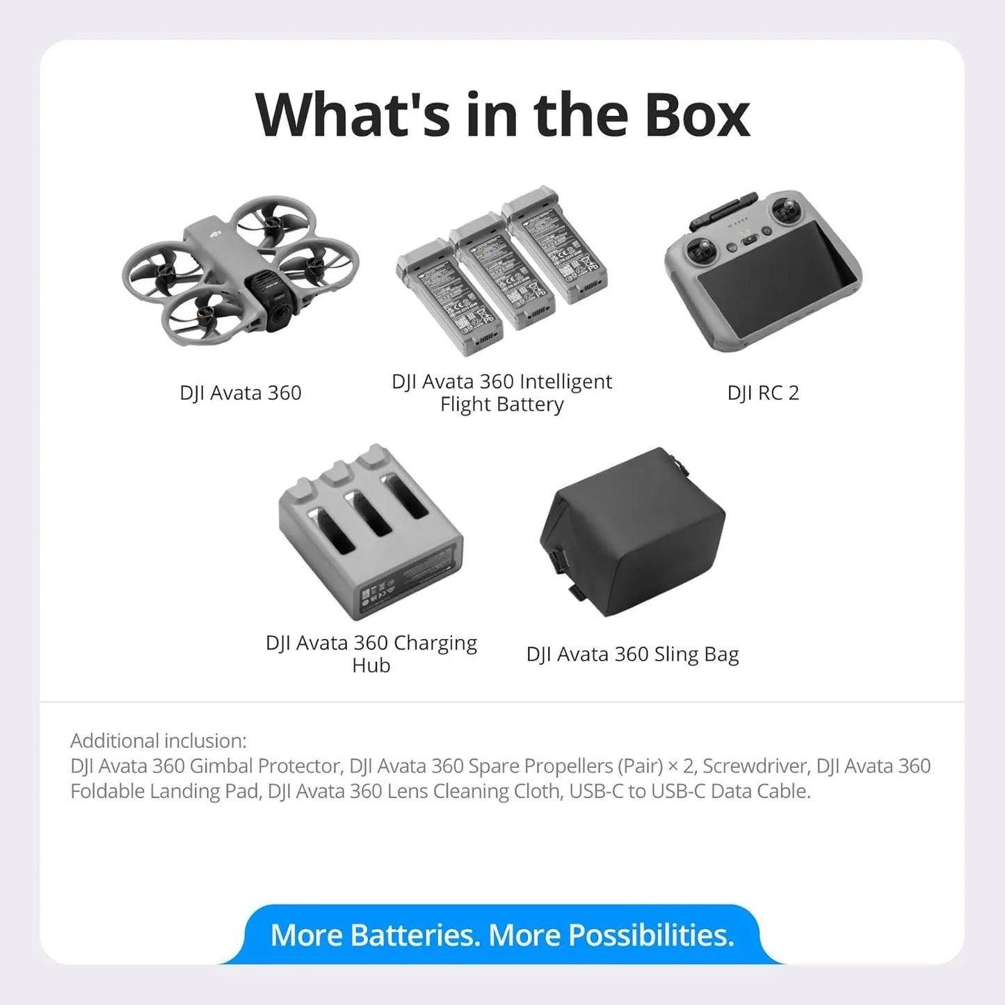 DJI Avata 360 Fly More Combo 1 Inch 8K 360 Imaging For FPV Filming With Three Batteries