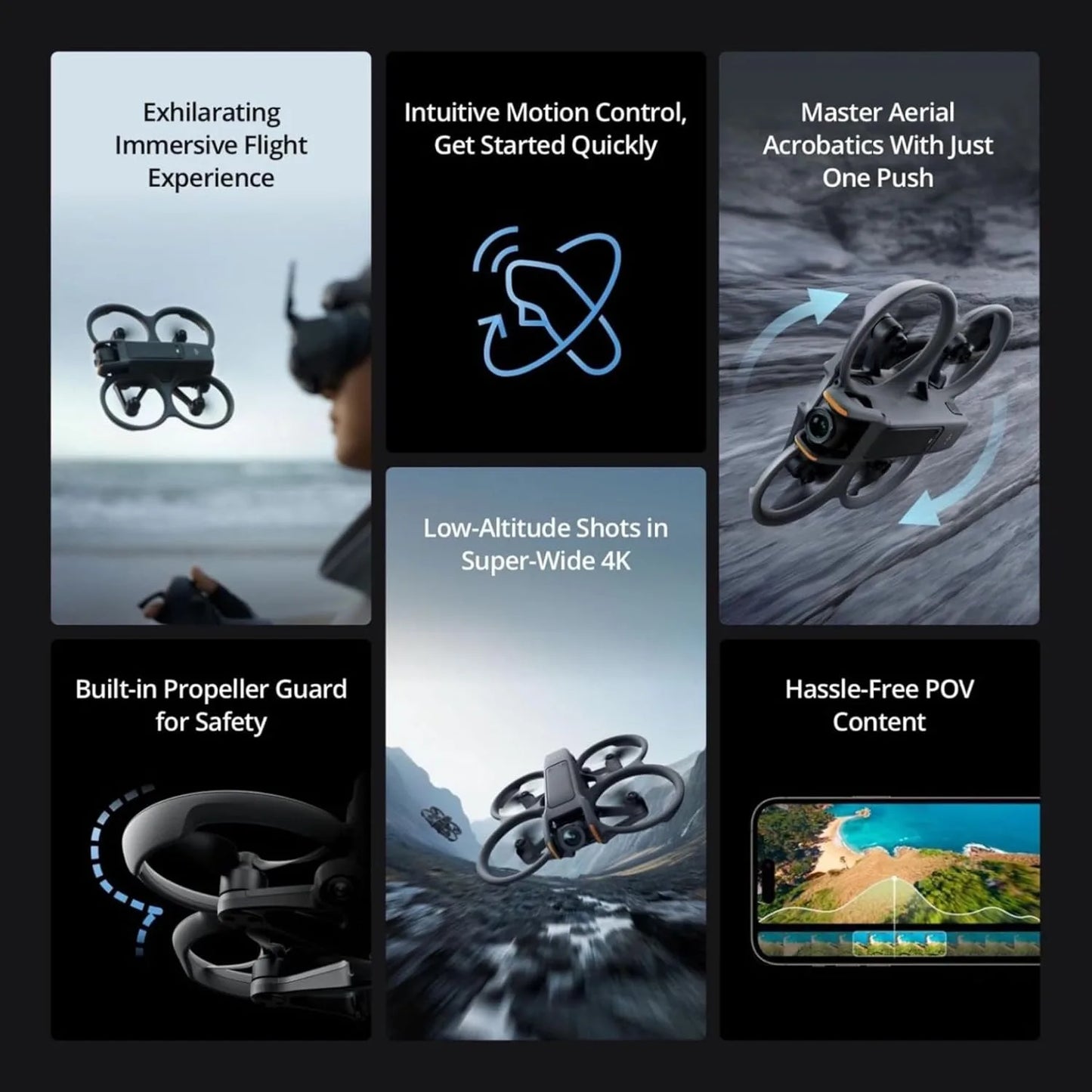 DJI Avata 2 FPV Drone Fly More Combo With 3 Batteries 4K Camera Immersive Experience For Adults
