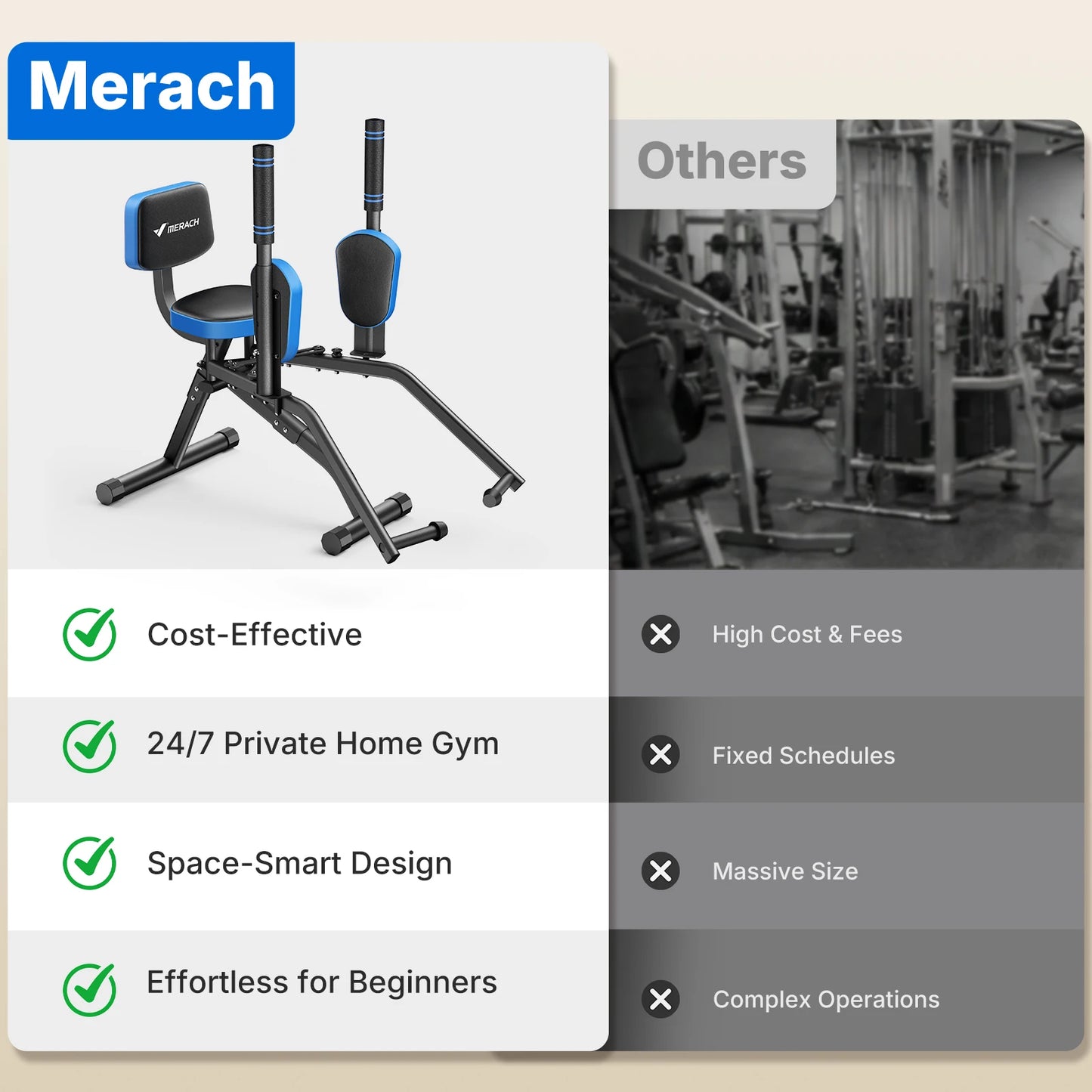 Merach Hip Abductor Leg Trainer With Adjustable Resistance For Glutes