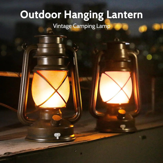 Solar USB Rechargeable Lantern Outdoor Hanging Waterproof Led Flame Effect