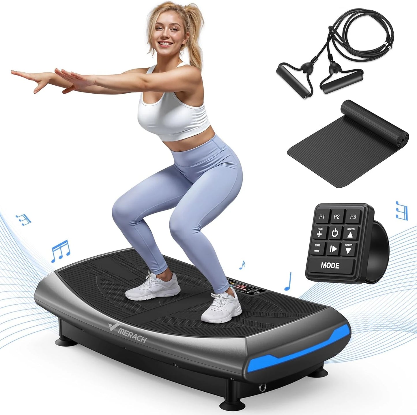 Merach 4D Vibration Plate Exercise Machine For Full Body Workout