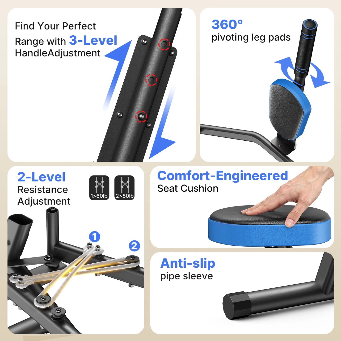 Merach Hip Abductor Leg Trainer With Adjustable Resistance For Glutes