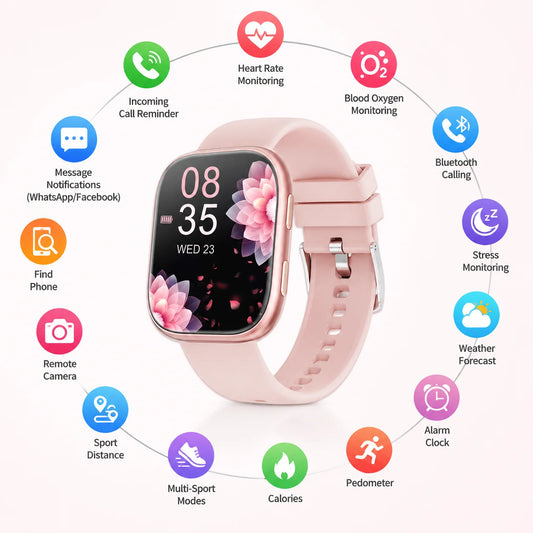 Smart Fitness Watch Bluetooth Call 100 Plus Sports Modes HeartRate