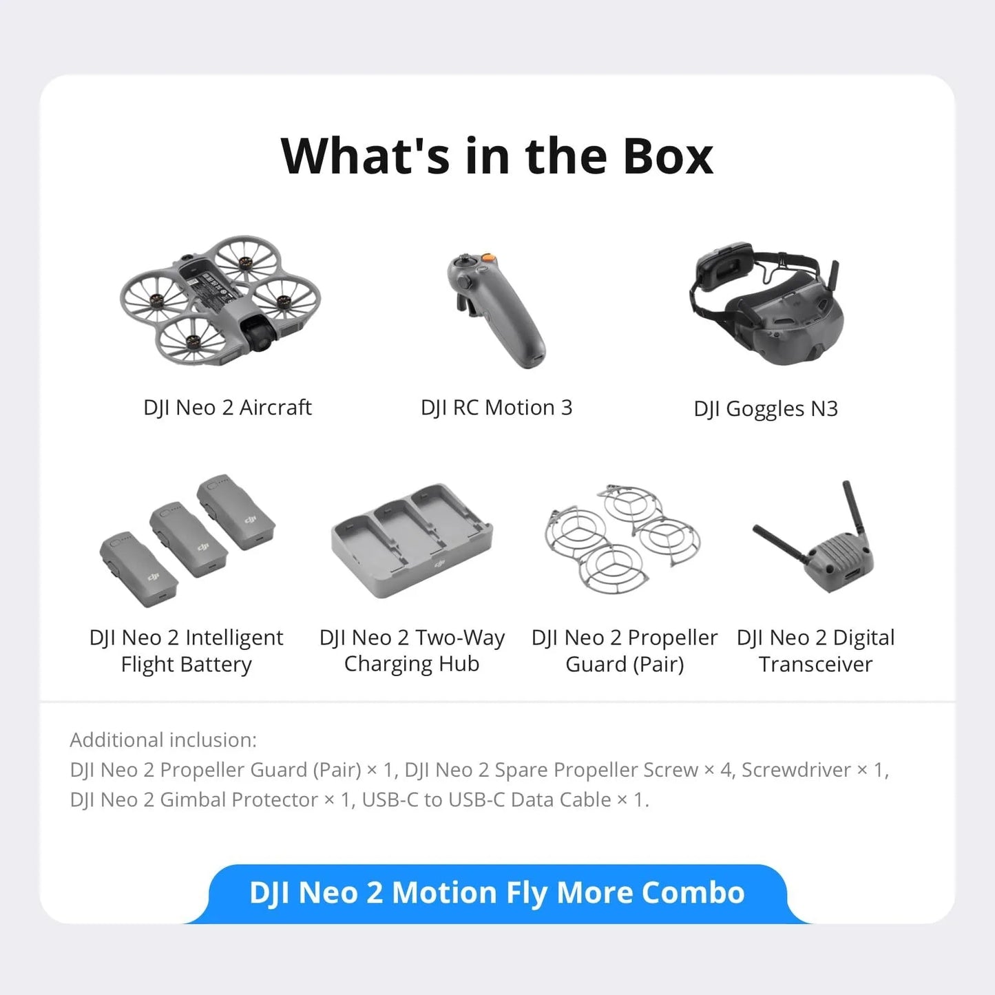 DJI Neo 2 Motion Drone Fly More Combo With 4K FPV Camera For Beginners Goggles And 3 Batteries