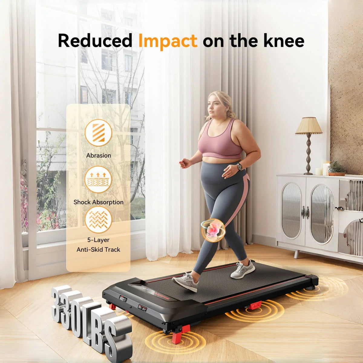 Under Desk Walking Pad, Slim Flat Treadmill for Home Office, Quiet Fitness Running Machine with Remote Control