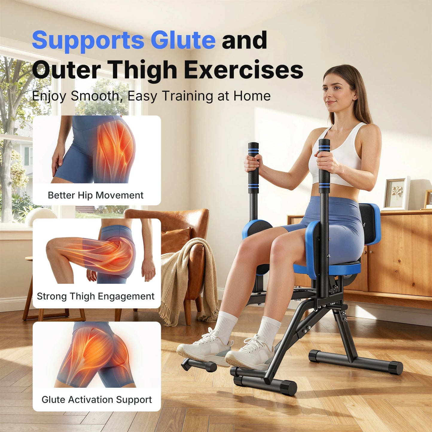 Merach Hip Abductor Leg Trainer With Adjustable Resistance For Glutes