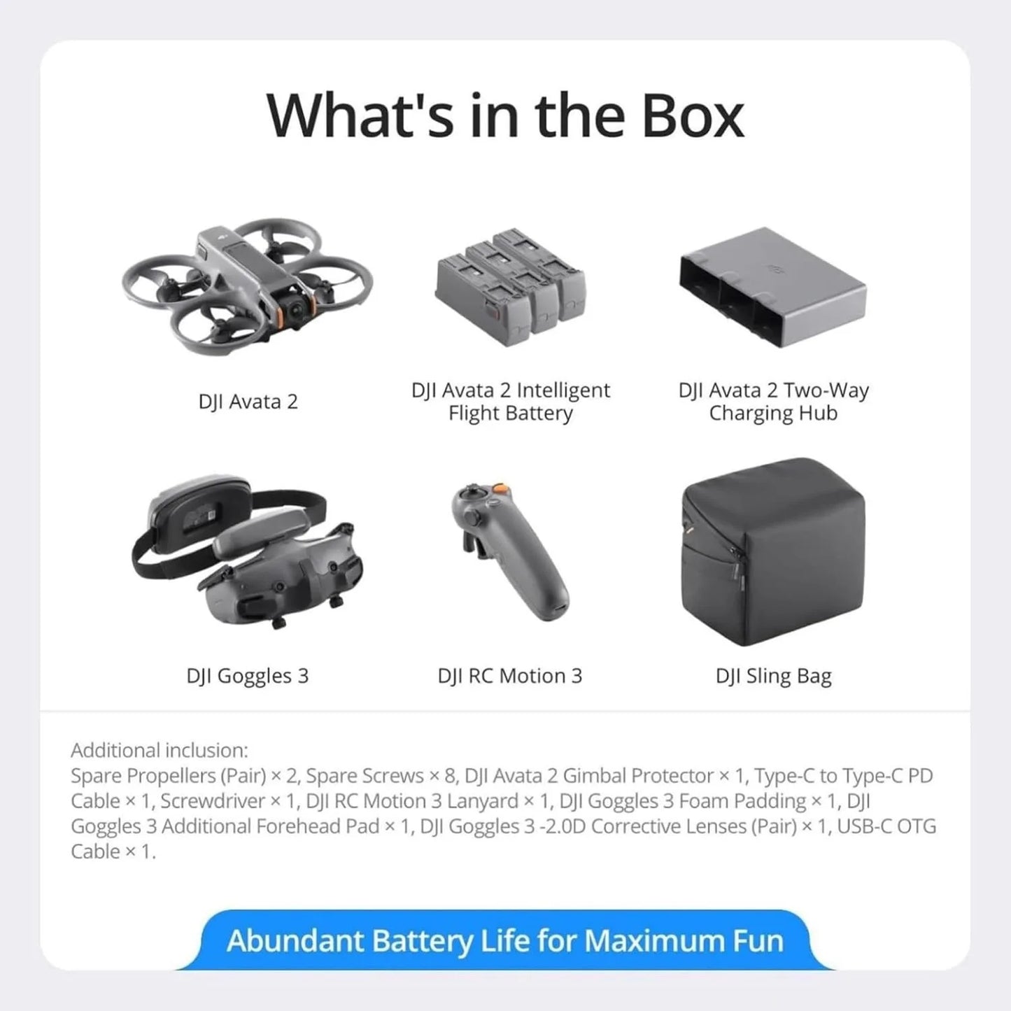 DJI Avata 2 FPV Drone Fly More Combo With 3 Batteries 4K Camera Immersive Experience For Adults