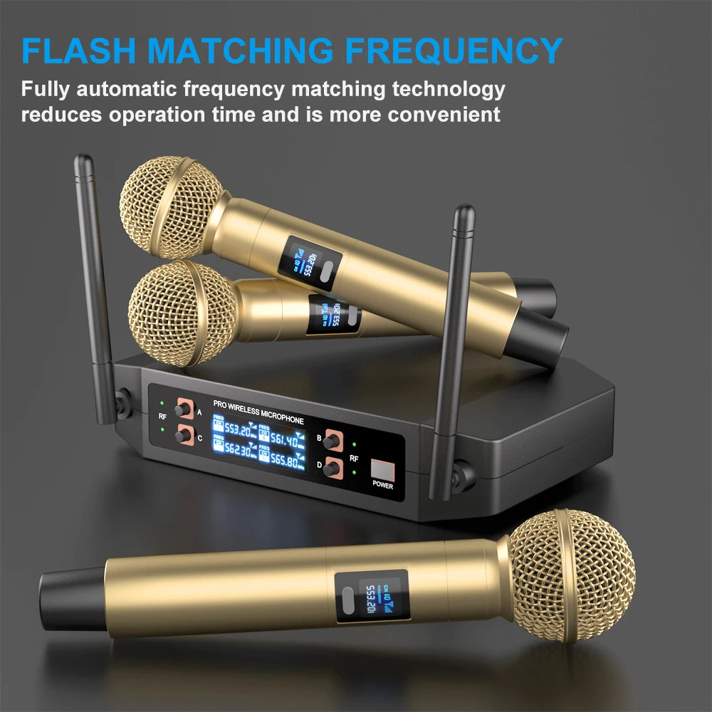 NXG Professional Four Microphone Wireless Receiver System Kit