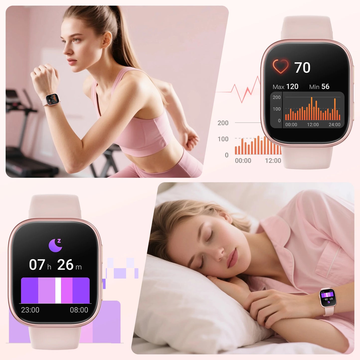 Smart Fitness Watch Bluetooth Call 100 Plus Sports Modes HeartRate