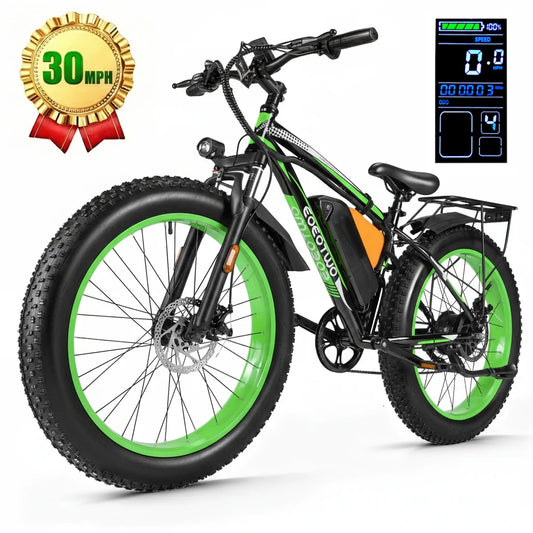EOEOTWO 26 Inch Fat Tire Electric Bike For Adults 48V 20Ah 1000W Motor Up To 30MPH
