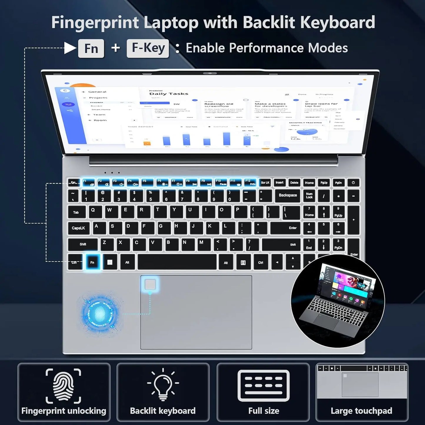 Intel Core I9 Laptop 16GB RAM 1TB SSD Backlit Keyboard