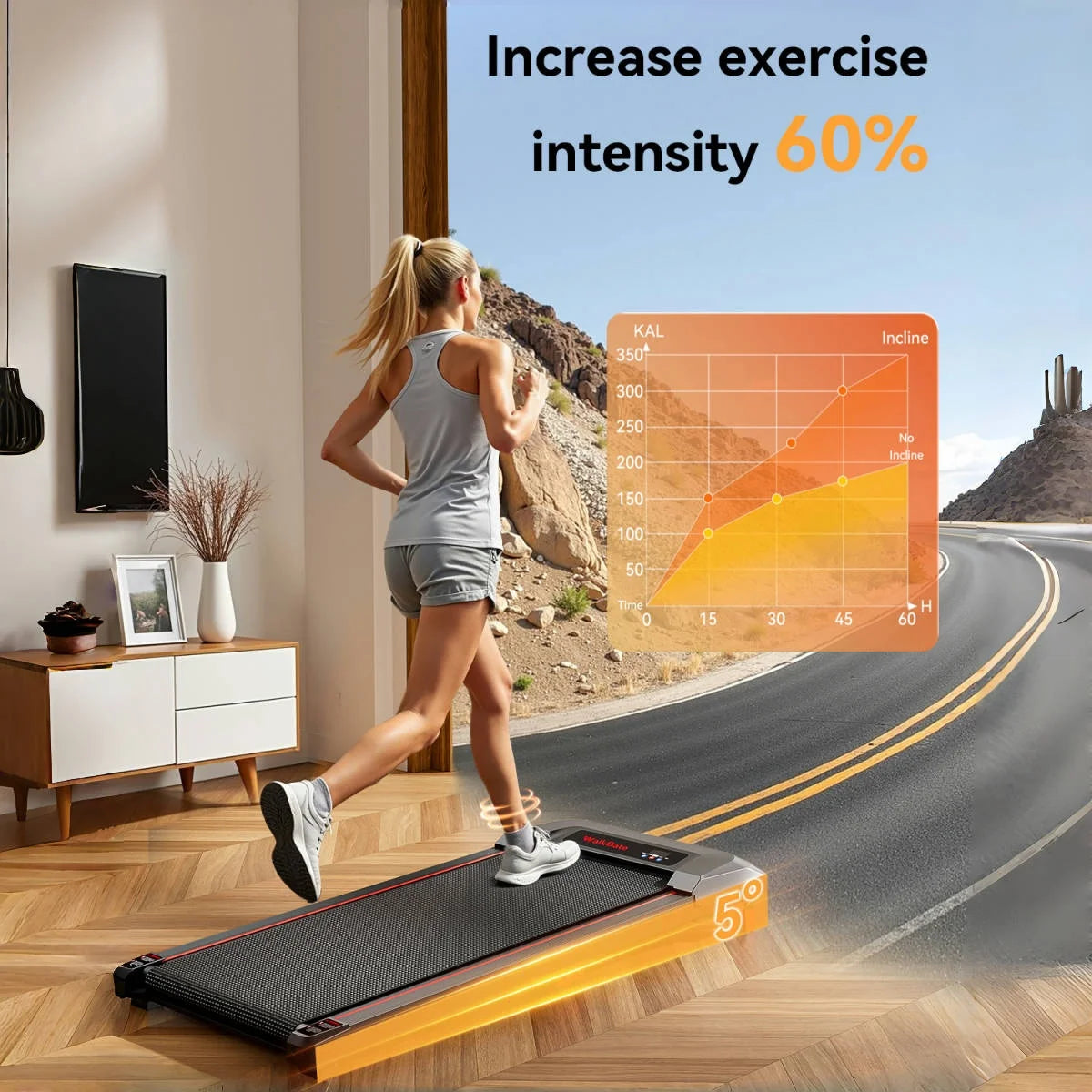 Under Desk Walking Pad, Slim Flat Treadmill for Home Office, Quiet Fitness Running Machine with Remote Control