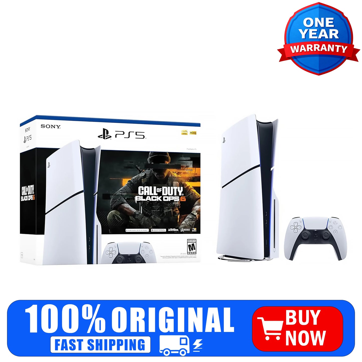 Sony PS5 Slim Disc Edition Console Bundle Black Ops 6