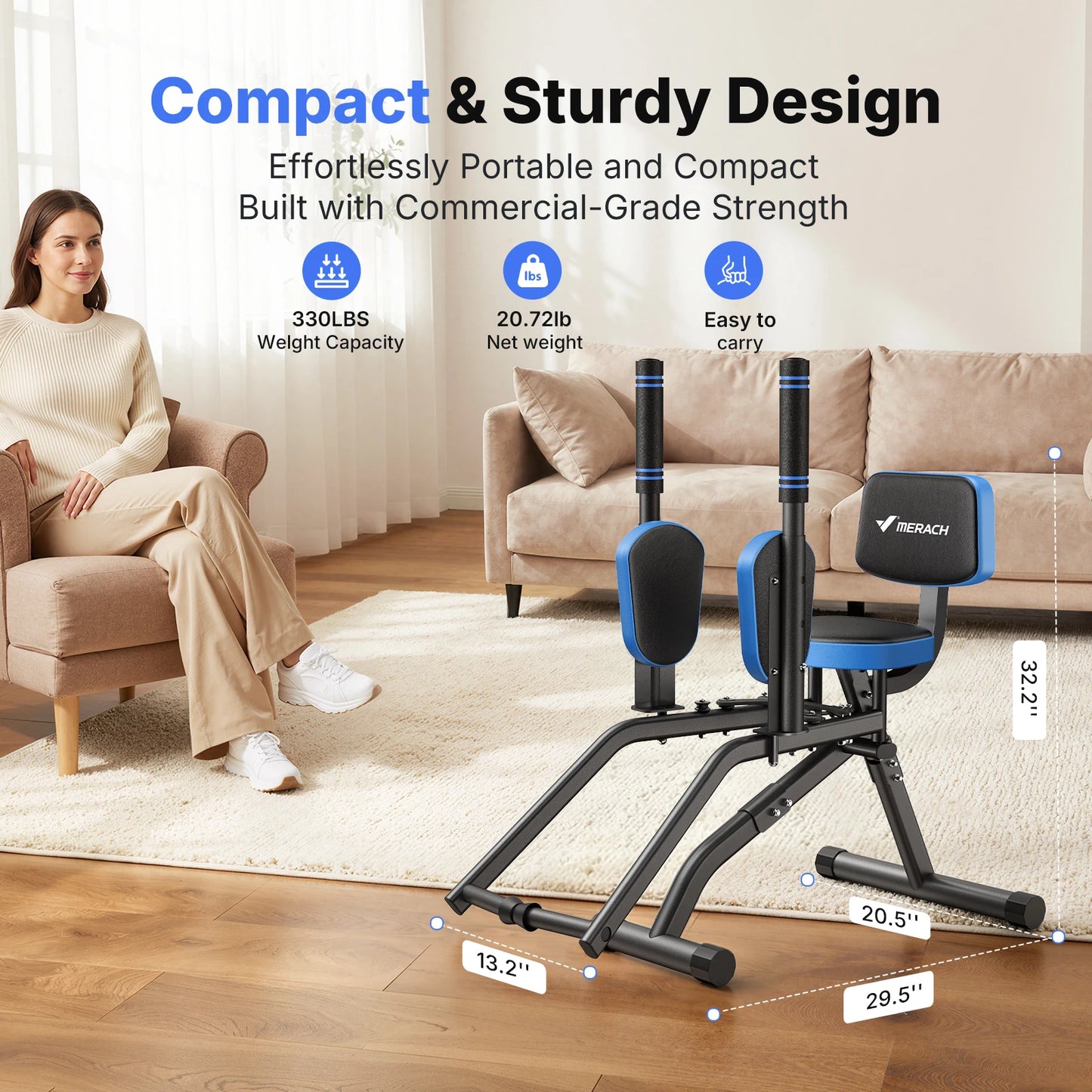 Merach Hip Abductor Leg Trainer With Adjustable Resistance For Glutes