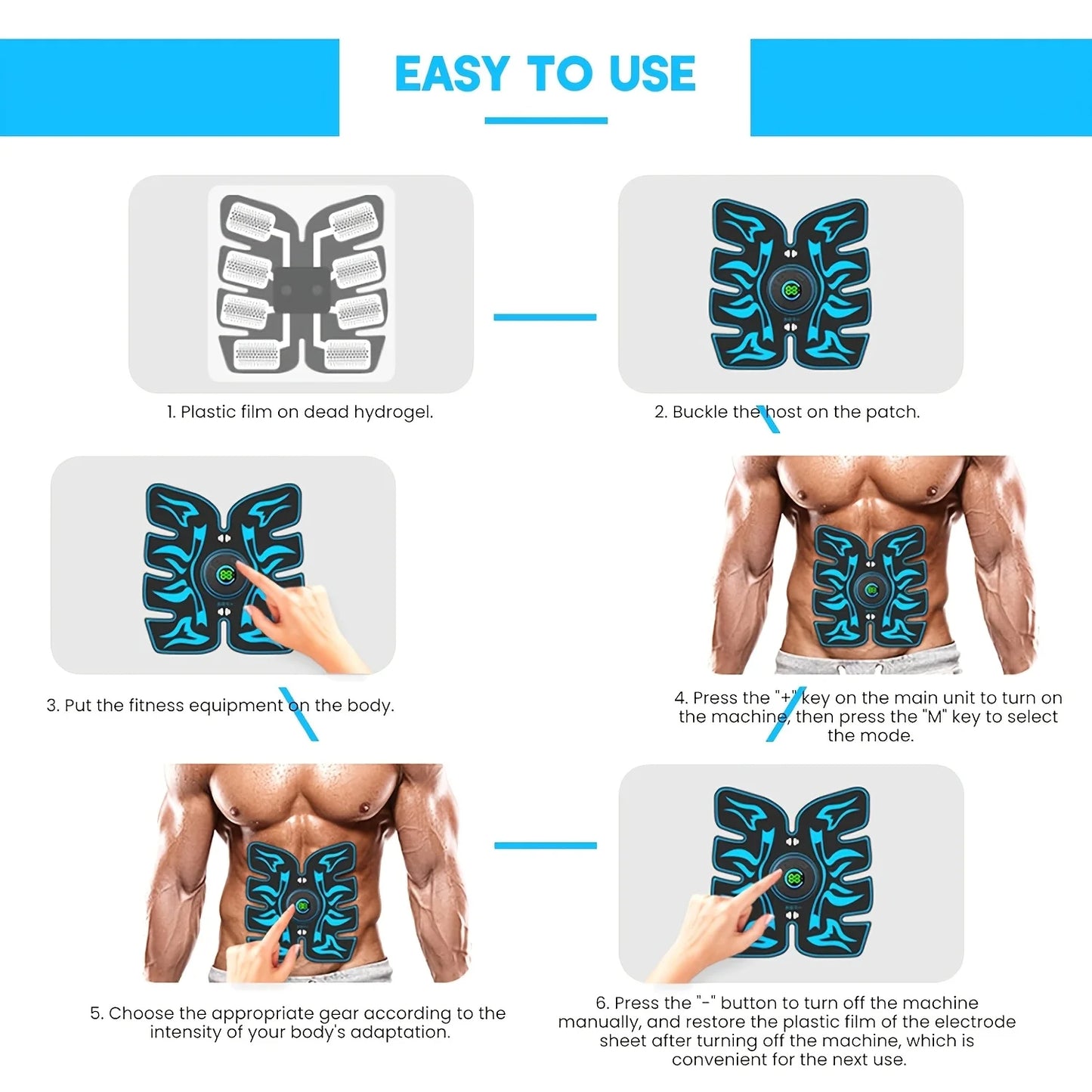 Jitesy Rechargeable EMS Muscle Stimulator Abdominal Trainer