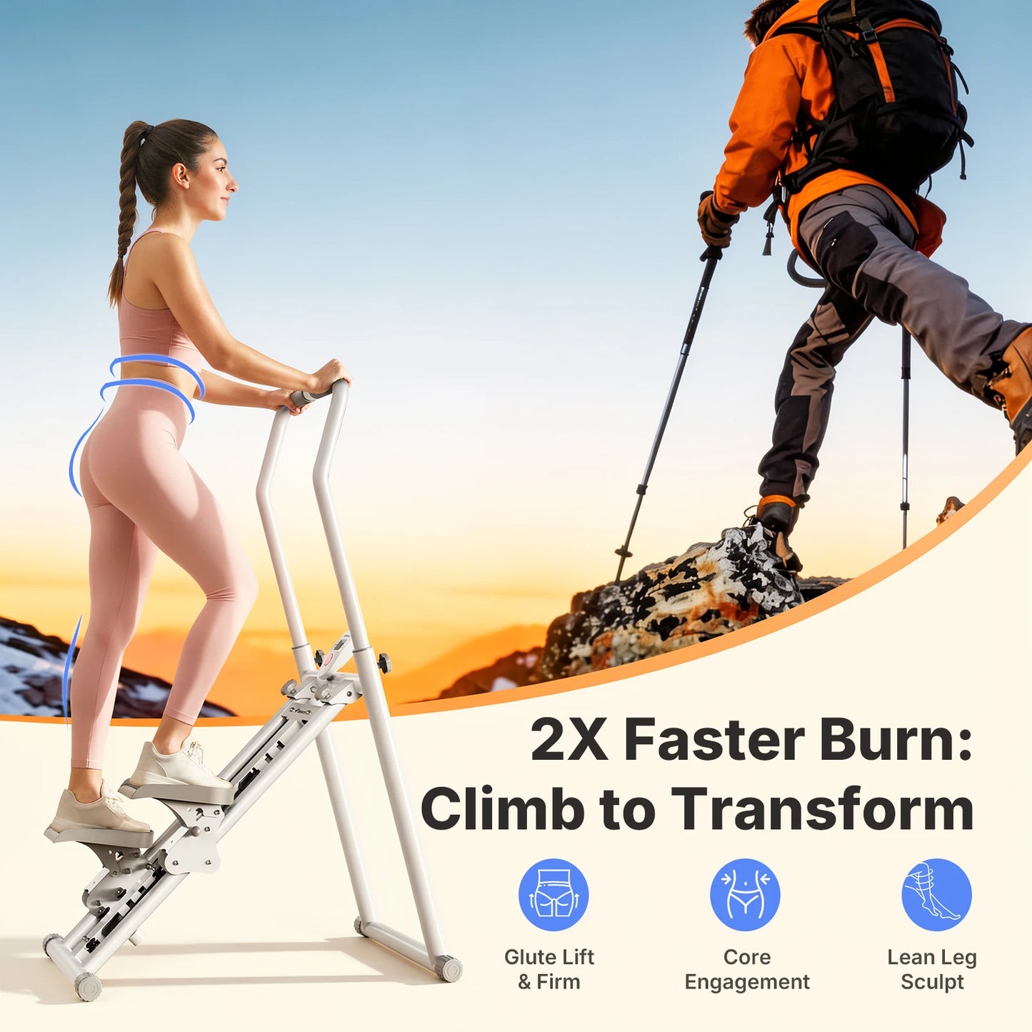 Merach Foldable Stair Stepper And Vertical Climber With Adjustable Resistance