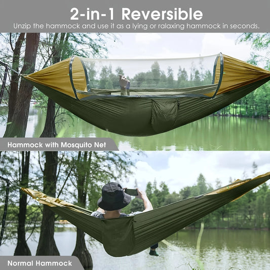 Automatic Quick Open Mosquito Net Hammock for Outdoor Camping