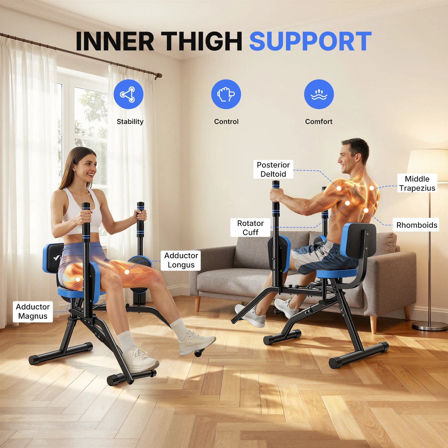 Merach Hip Abductor Leg Trainer With Adjustable Resistance For Glutes