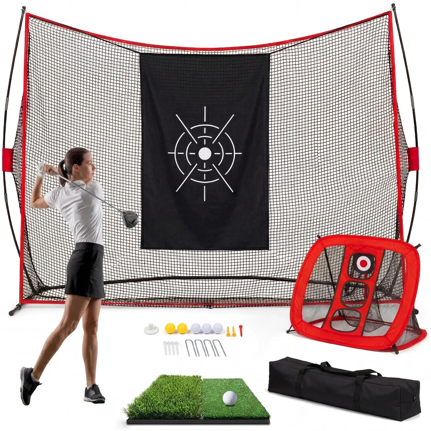Durable Golf Practice Hitting Net With Chipping Net And Turf