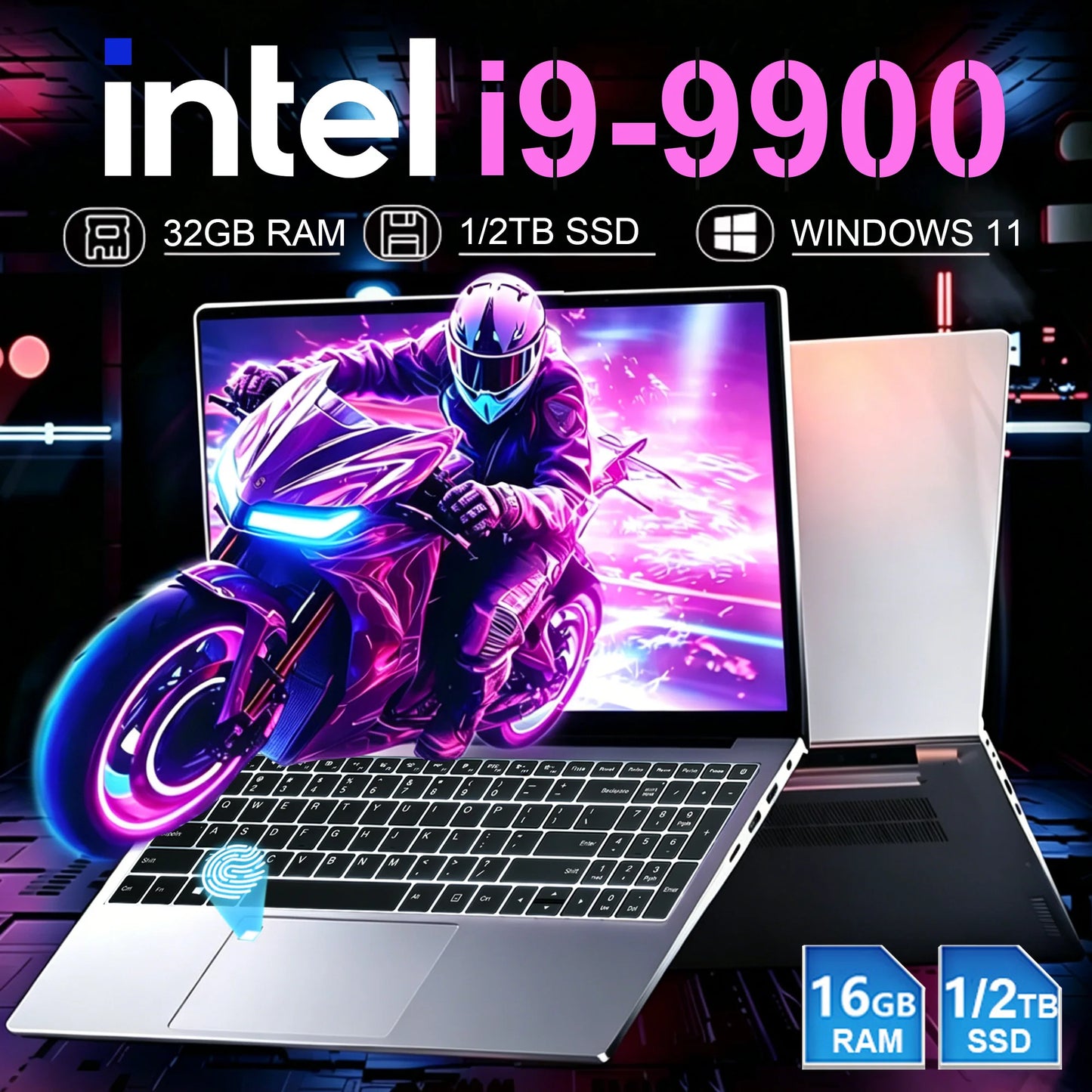 Intel Core I9 Laptop 16GB RAM 1TB SSD Backlit Keyboard