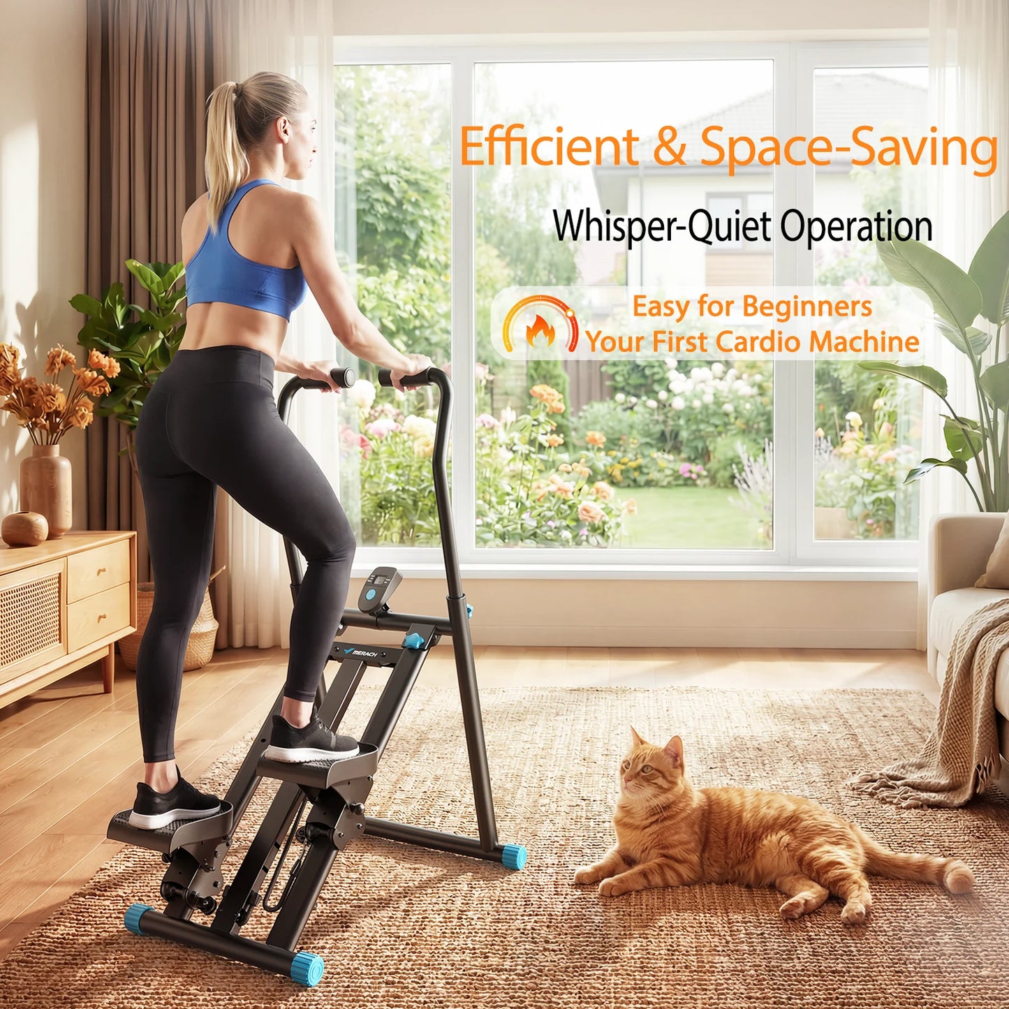 Merach Foldable Adjustable Stair Stepper Full Body Home Workout