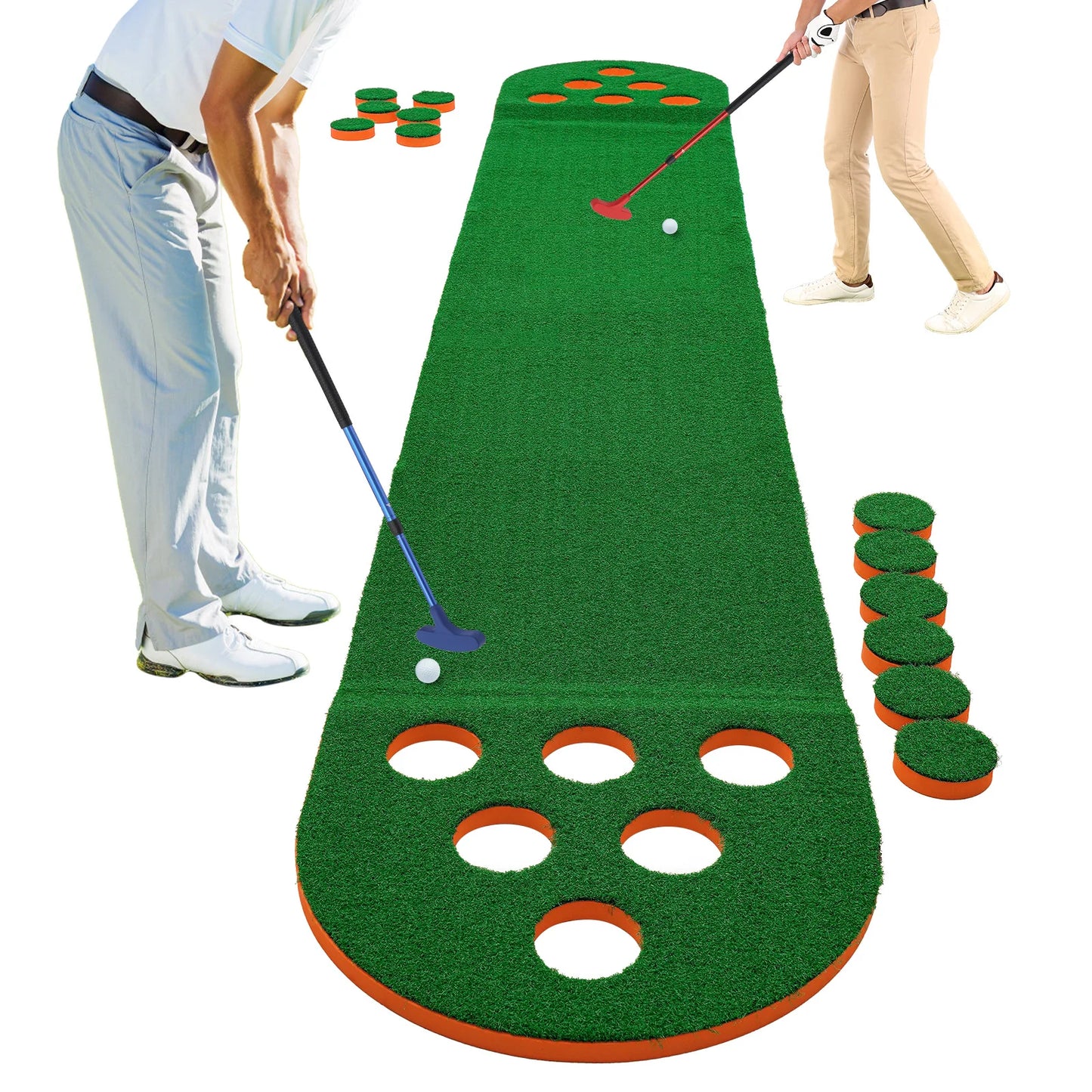 Foldable Golf Putting Mat With Two Clubs And Two Balls For Home Practice Durable Mini Golf Training Pad For Beginners