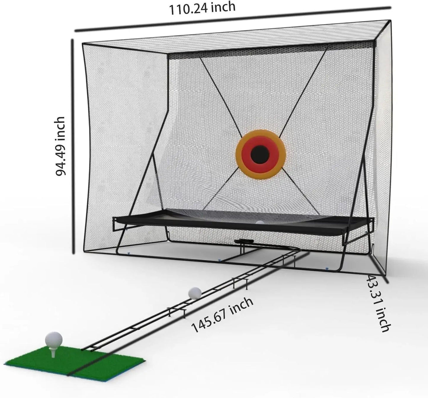 HiMISS Golf Hitting Practice Net with Automatic Ball Return Mat