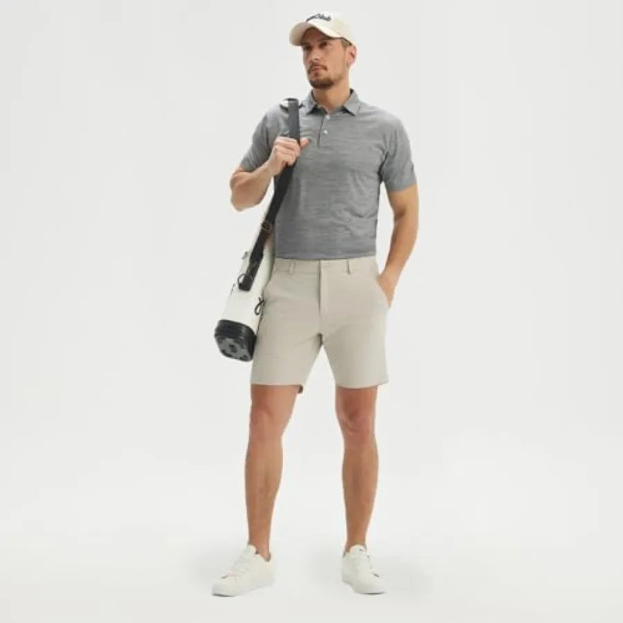 Maelreg Moisture Wicking Golf Polo Shirt For Men Premium Lightweight Jacquard 3 Button