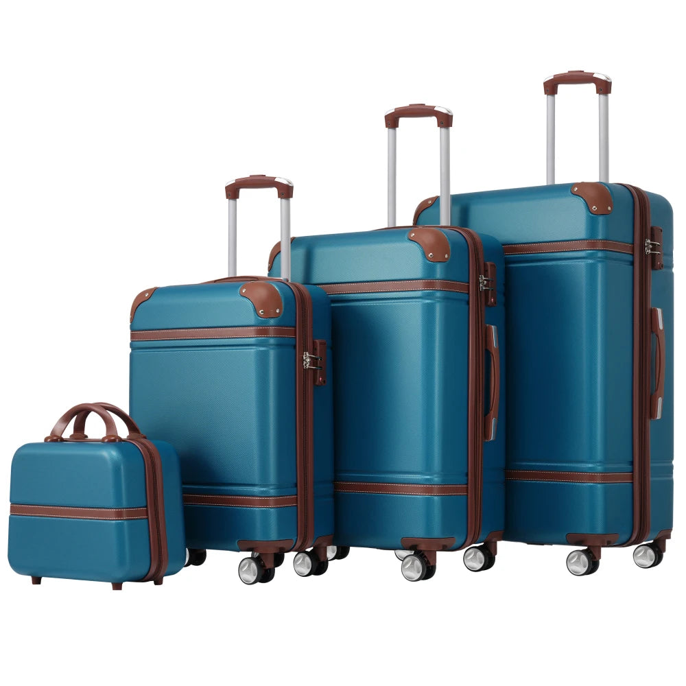 4 Piece Hardside Spinner Luggage Set With TSA Lock